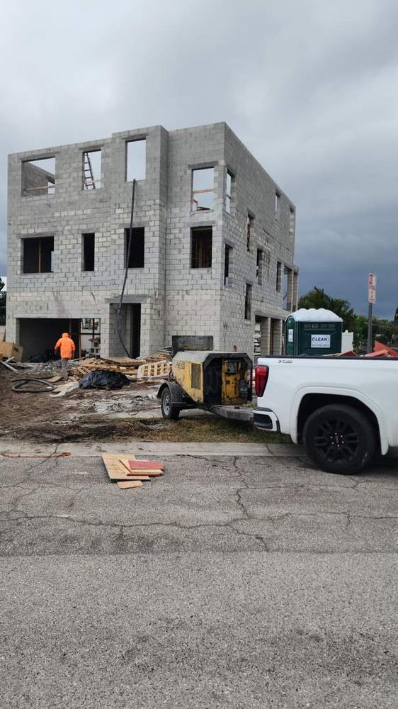 MMATGC CMU block work — Three-story block shell — townhomes