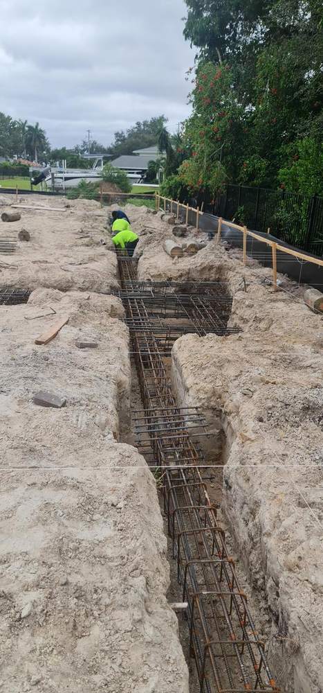 MMATGC concrete work — Continuous footing with rebar