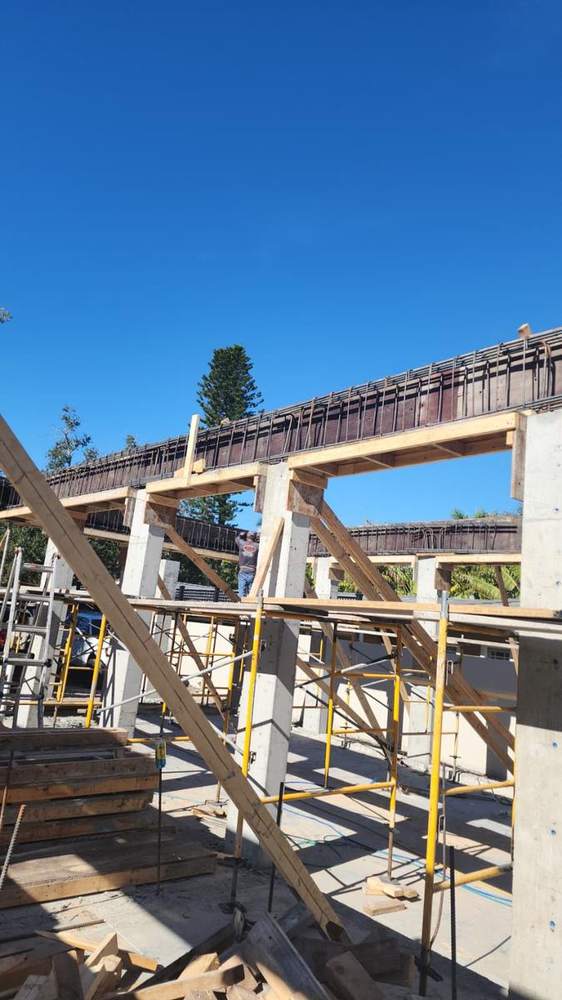 MMATGC concrete work — Poured columns with tie-beam forms