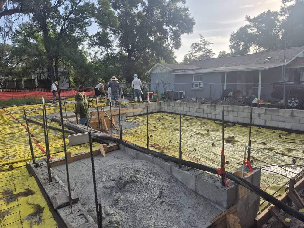 MMATGC concrete work — Slab pour — placing concrete