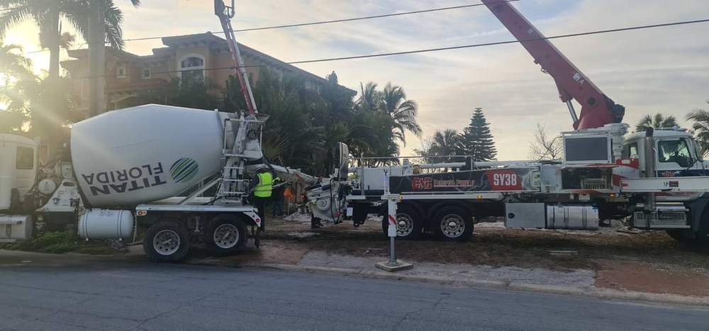 MMATGC concrete work — Concrete pump & ready-mix delivery on site