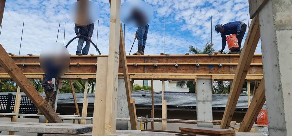 MMATGC concrete work — Pumping concrete into elevated beam formwork
