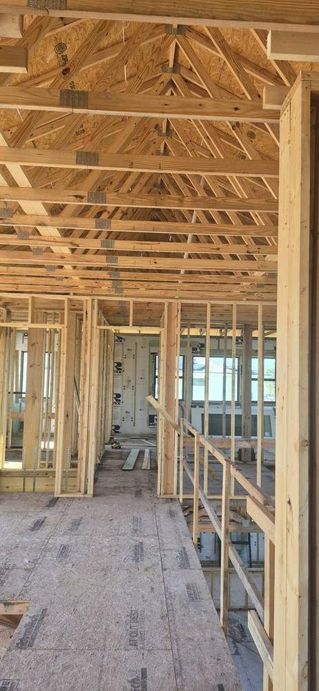 MMATGC framing work — Roof truss framing — great room