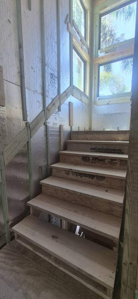 MMATGC framing work — Stair framing with window wall