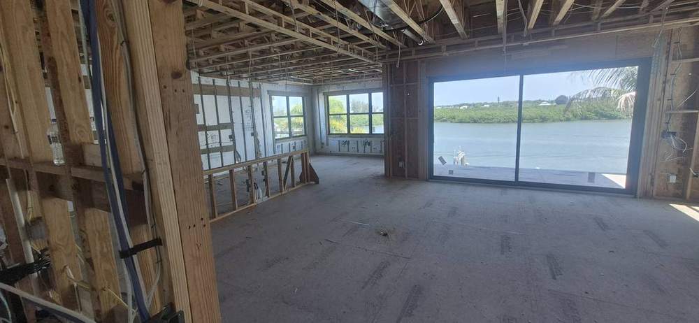 MMATGC framing work — Great room framing with water-view slider